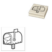 封筒を持った郵便ポストのスタンプ ラバースタンプ (押印)