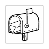 封筒を持った郵便ポストのスタンプ ラバースタンプ (インプリント)