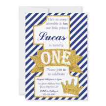 封筒を持つFirst Birthday Invitation王子