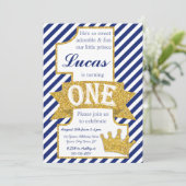 封筒を持つFirst Birthday Invitation王子 招待状 (スタンド正面)