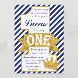 封筒を持つFirst Birthday Invitation王子 招待状