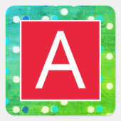 封筒カスタム又はクリスマス用イニシャルシール スクエアシール (正面)