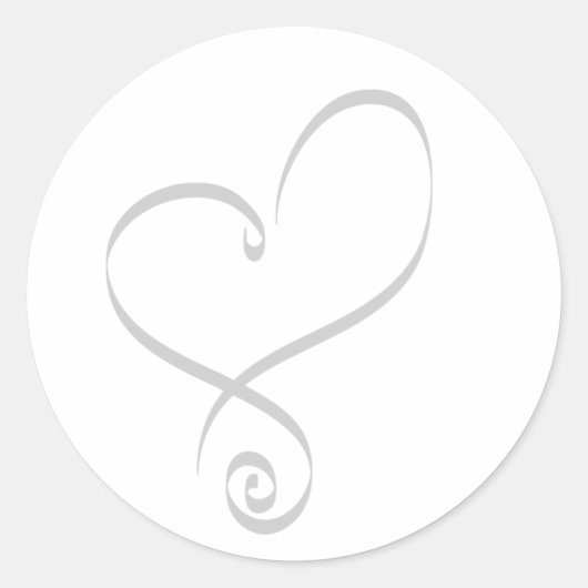 封筒シンプルのハート ラウンドシール (正面)