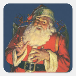 封筒シール : ヴィンテージクリスマス : サンタクロース スクエアシール