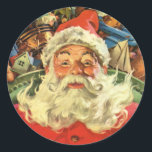 封筒シール：ヴィンテージクリスマス：サンタクロース ラウンドシール<br><div class="desc">封筒シールステッカー：ヴィンテージクリスマス：サンタクロース</div>