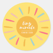 封筒シール, 小さな奇跡, 黄色のベビーシャワー ラウンドシール (正面)
