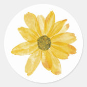 封筒シール 黄色の花 ラウンドシール (正面)