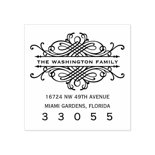 封筒モダン用のロマンチックな差出人住所スタンプ ラバースタンプ (インプリント)