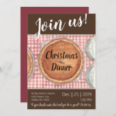 封筒付きクリスマスディナー招待状 案内状 (正面/裏面)