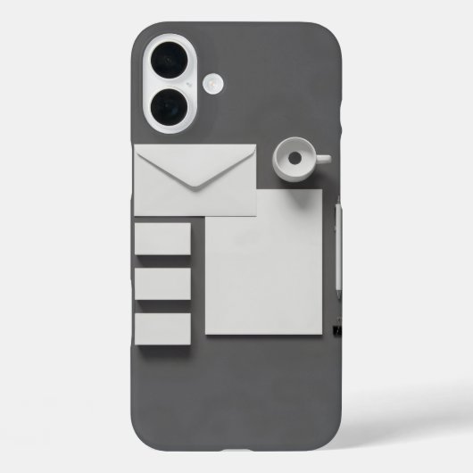封筒名刺のレターと灰色の背景 Case-Mate iPhoneケース (裏面)
