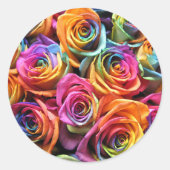 封筒用シールおよびステッカーを結婚している虹のバラ ラウンドシール (正面)