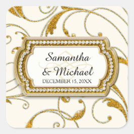 封筒用シールグラムオールドハリウッドリージェンシーブラックタイ スクエアシール