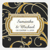 封筒用シールグラムオールドハリウッドリージェンシーブラックタイ スクエアシール (正面)