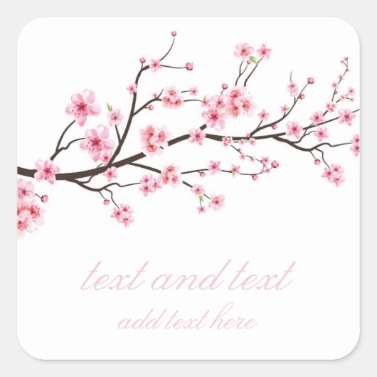 封筒用シールシール：桜の花 スクエアシール (正面)