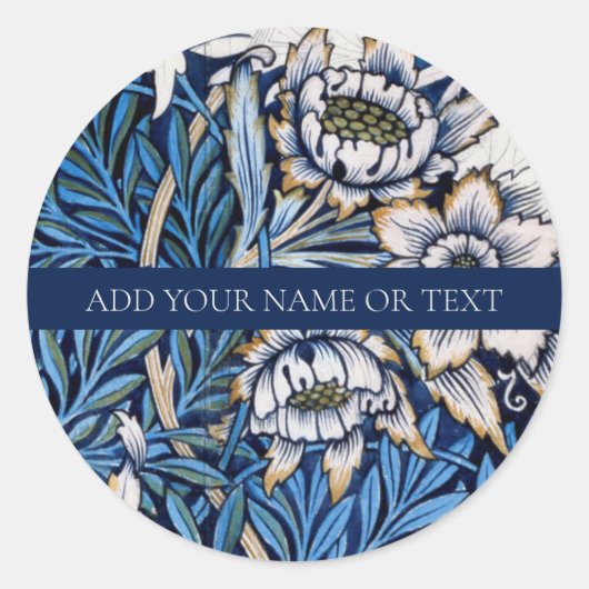 封筒用シールステッカー：ウィリアム・モリス ラウンドシール (正面)