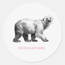 封筒用シールステッカー：ヴィンテージポーラーベア