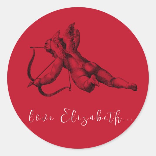 封筒用シールステッカー： CUPID ラウンドシール (正面)