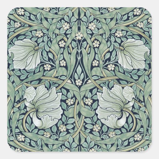封筒用シールステッカー： WILLIAM MORRIS ：パーペネル スクエアシール (正面)