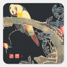 封筒用シールステッ日本のク： WOODBLOCK スクエアシール