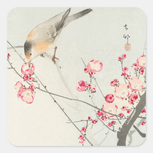 封筒用シールステッ日本のク： WOODBLOCK スクエアシール (正面)