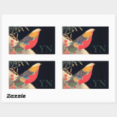 封筒用シールステッ日本のク： WOODBLOCK 長方形シール (シート)