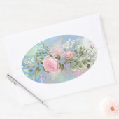 封筒用シールフラワースタンプ 楕円形シール (封筒)