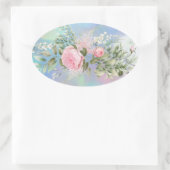 封筒用シールフラワースタンプ 楕円形シール (バッグ)