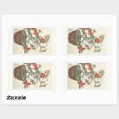 封筒用シール日本の：木版画：大原小村 長方形シール (シート)