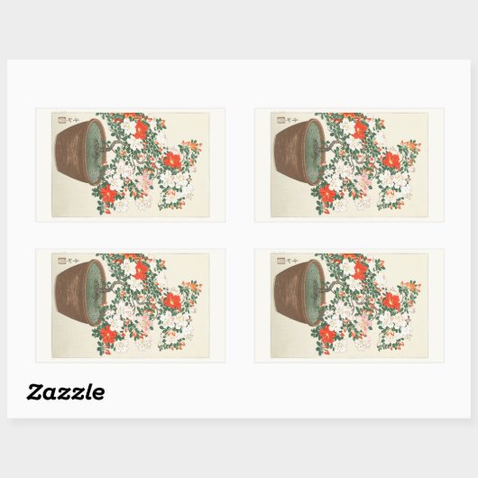 封筒用シール日本の：木版画：大原小村 長方形シール (シート)