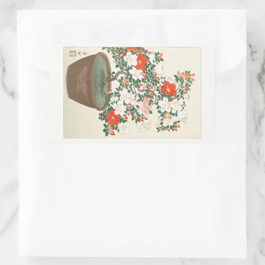 封筒用シール日本の：木版画：大原小村 長方形シール (バッグ)