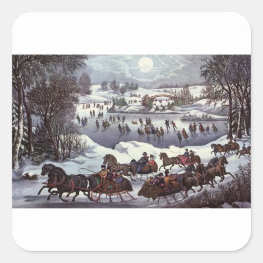 封筒用シール：セントラルパーク：ニューヨーク： 1920 スクエアシール (正面)