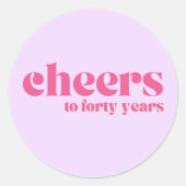 封筒用シール、40歳の誕生日、「応援40歳」 ラウンドシール (正面)