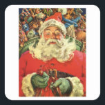 封筒用シール: VINTAGE CHRISTMAS ：サンタクロース スクエアシール<br><div class="desc">封筒用シールステッカー：ヴィンテージクリスマス：サンタクロース</div>