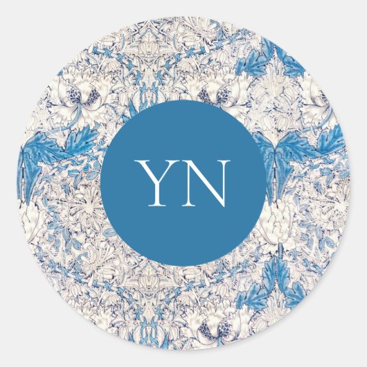 封筒用シール: WILLIAM MORRIS :ハニーサックル ラウンドシール (正面)