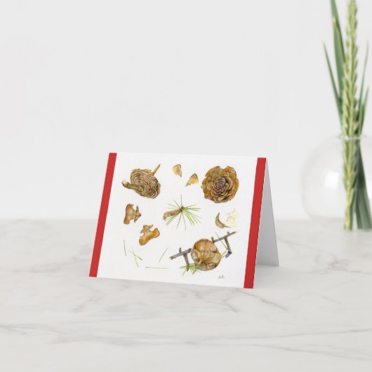 封筒4"が付いているCedrusのDeodaraの休日カードx 5" シーズンカード (正面)