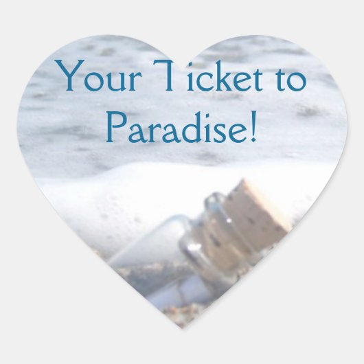 封緘結婚式用シール – メッセージボトル ハートシール (正面)