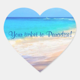 封緘結婚式用シール-海 ハートシール