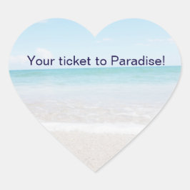 封緘結婚式用シール-海 ハートシール