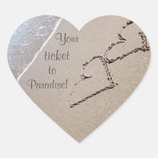 封緘結婚式用シール – 砂のハート ハートシール (正面)