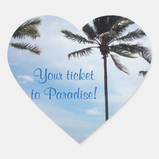 封緘結婚式用シール- Palm Tree I ハートシール (正面)