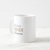 専任教師のカスタムネーム入り コーヒーマグカップ (正面左)