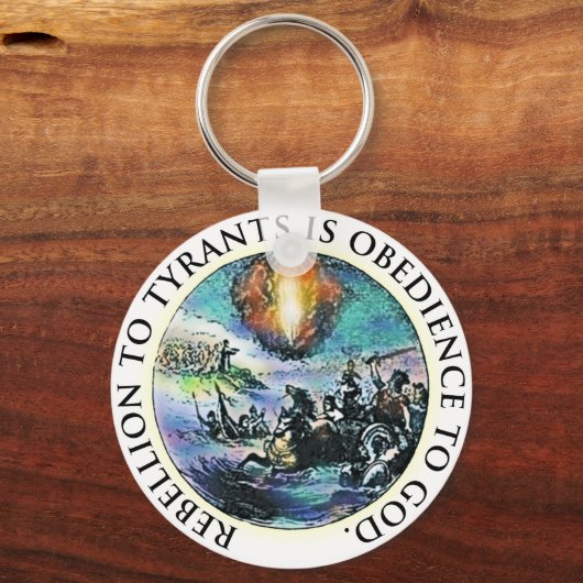 専制君主への反乱は神への服従 キーホルダー (正面)