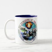 専制君主への暴動は神へ従順です ツートーンマグカップ (左)