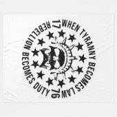 専制政治が法律になると フリースブランケット (正面(横))