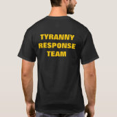 専制政治の応答のチーム Tシャツ (裏面)