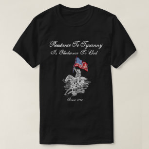 専制政治への抵抗は神へ従順です Tシャツ