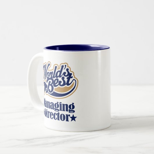 専務理事ギフトのための(世界のベスト) ツートーンマグカップ (正面左)