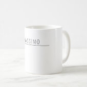 専属のクラシカルな黒と白の名前 コーヒーマグカップ (正面右)