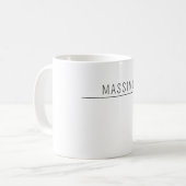 専属のクラシカルな黒と白の名前 コーヒーマグカップ (正面左)