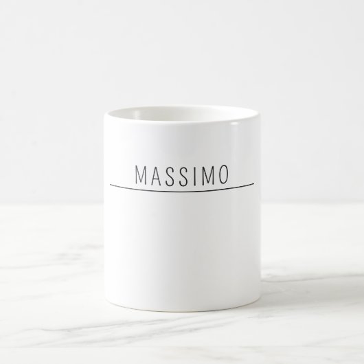 専属のクラシカルな黒と白の名前 コーヒーマグカップ (中央)